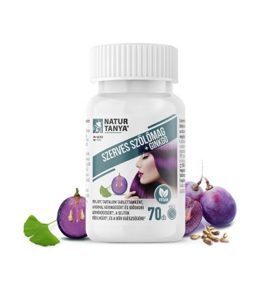 Natur Tanya® Szerves Szőlőmag és Ginkgo biloba 70 db