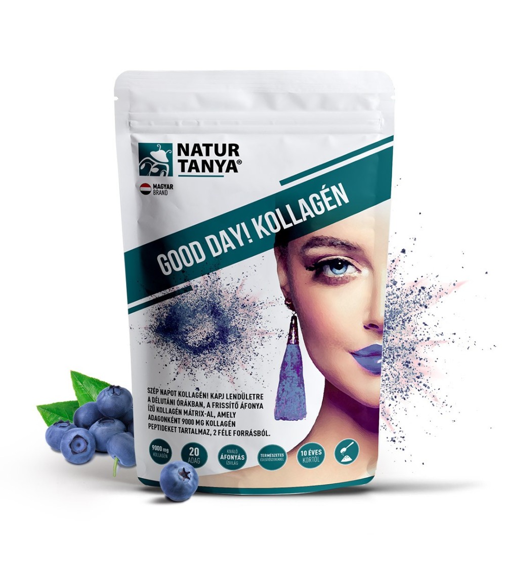Natur Tanya® GOOD DAY! Kollagén por frissítő áfonya ízben