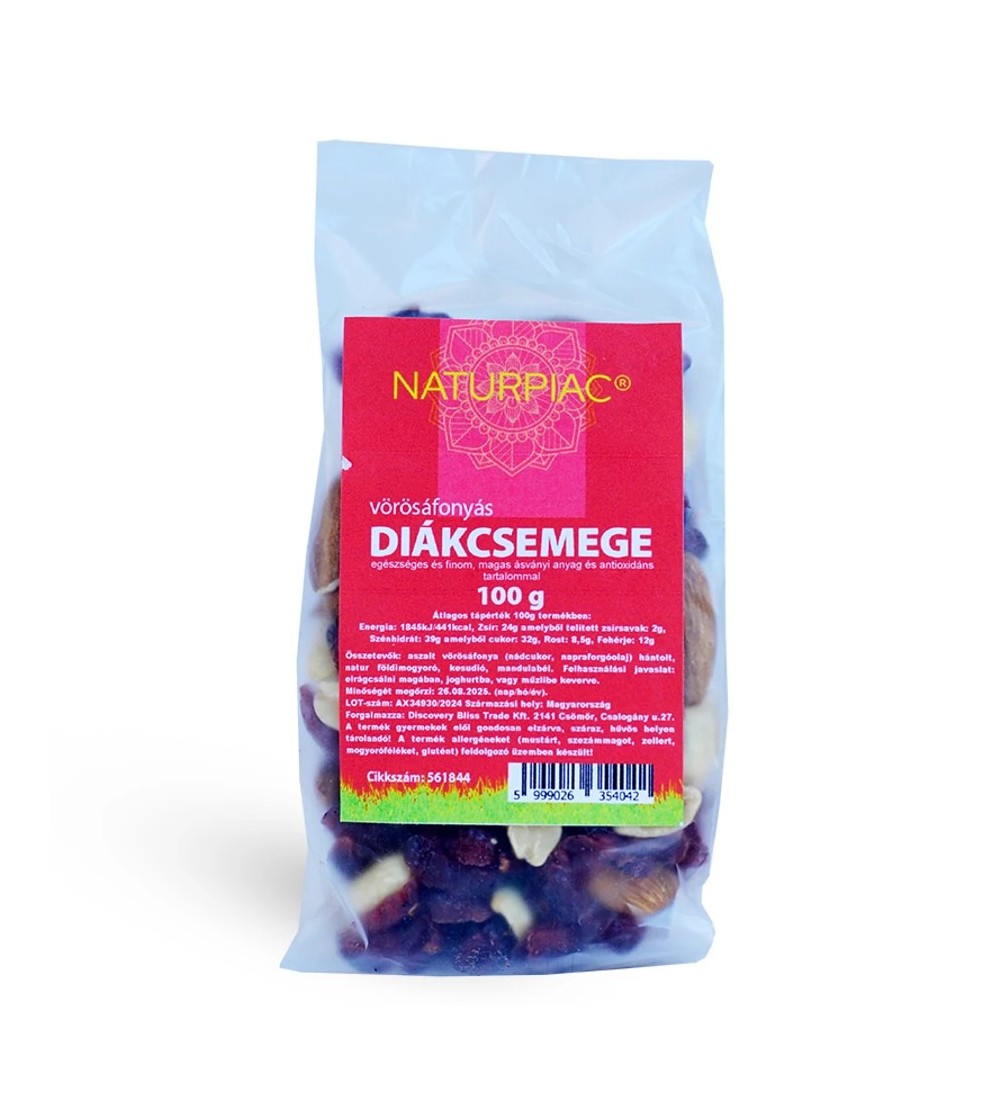 NaturPiac diákcsemege vörösáfonyával 100g