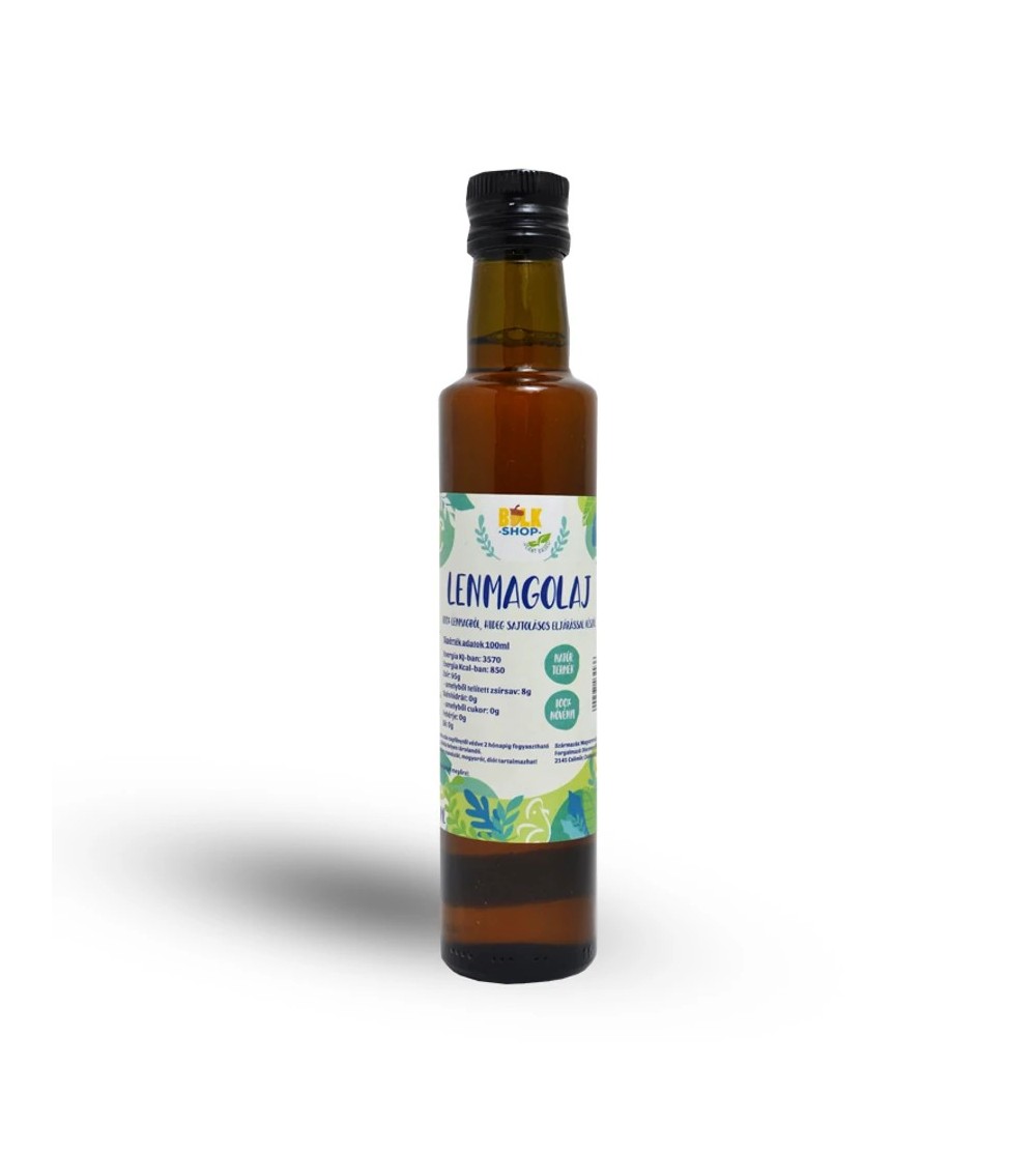 Bulkshop lenmagolaj 250 ml hidegen sajtolt, 100%-os