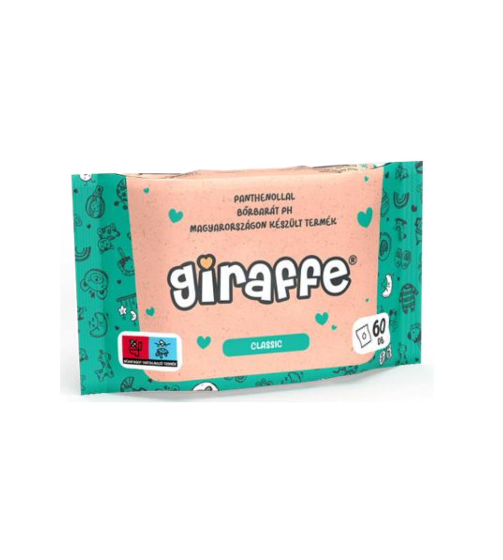 Giraffe nedves törlőkendő 60db CLASSIC