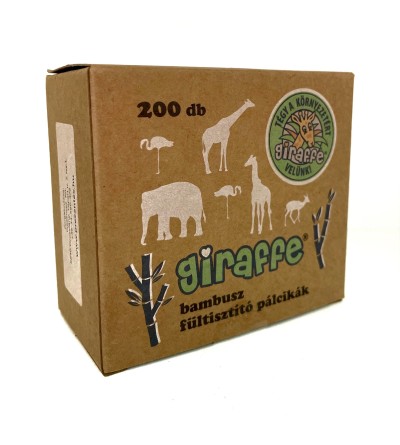 Giraffe Bambusz fültisztító dobozos 200db