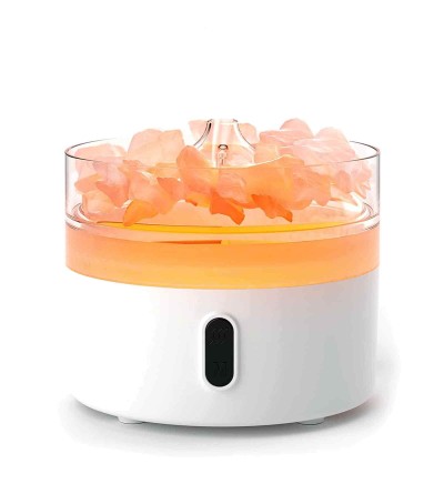 Himalája Só Aroma Diffúzor - Éjjeli fény - USB - Lángoló hatás